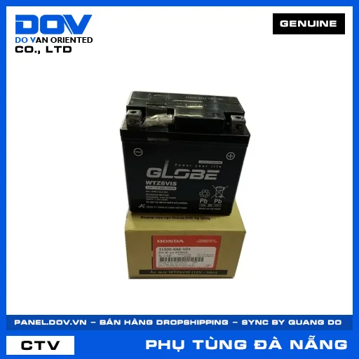 BÌNH ẮC QUY WTZ6VIS (bình điện) AIR BLADE 125/160, LEAD 125, VISION 110 — 31500K66V04