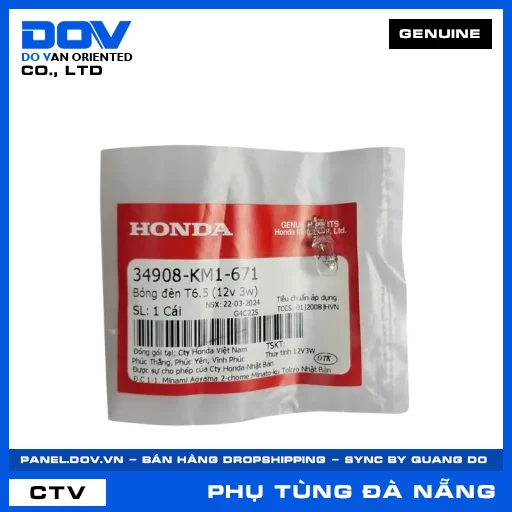 BÓNG ĐÈN T6.5 (12V 3W) AIR BLADE 110, LEAD 110, WAVE ALPHA — 34908KM1671