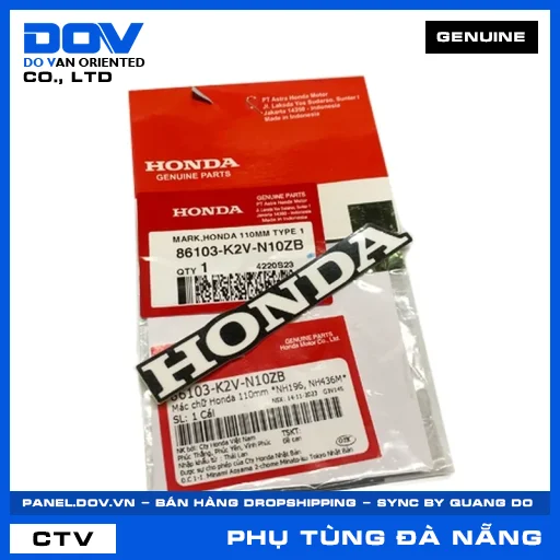 MÁC CHỮ HONDA 110MM *NH196, NH436M* — 86103K2VN10ZB