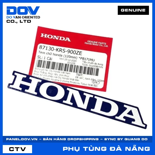 TEM CHỮ HONDA (120MM) *PB171MU WAVE ALPHA — 87130KRS900ZE