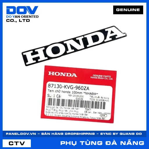 TEM CHỮ HONDA 100MM *NHA69P* AIR BLADE 110 — 87130KVG960ZA