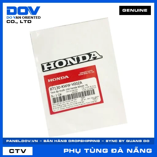 TEM ỐP TRƯỚC CHỮ HONDA 80MM *N WAVE RSX 110 — 87130KWWV00ZA