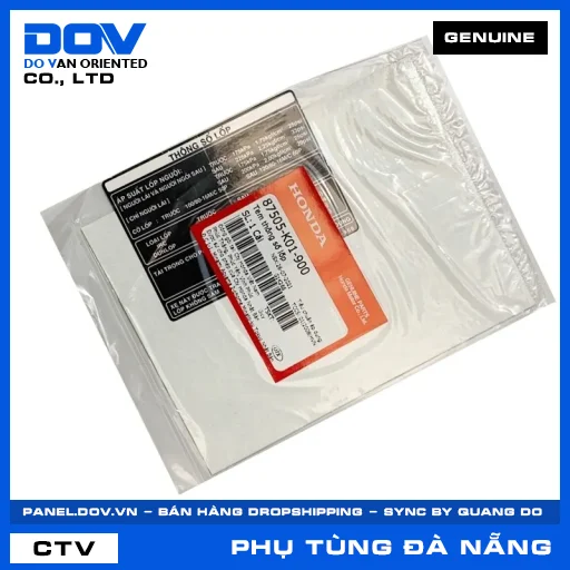 TEM THÔNG SỐ LỐP (vỏ xe) SH 125/150 — 87505K01900