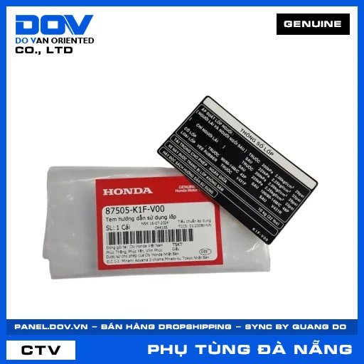 TEM HƯỚNG DẪN SỬ DỤNG LỐP (vỏ xe) AIR BLADE 125/150 — 87505K1FV00