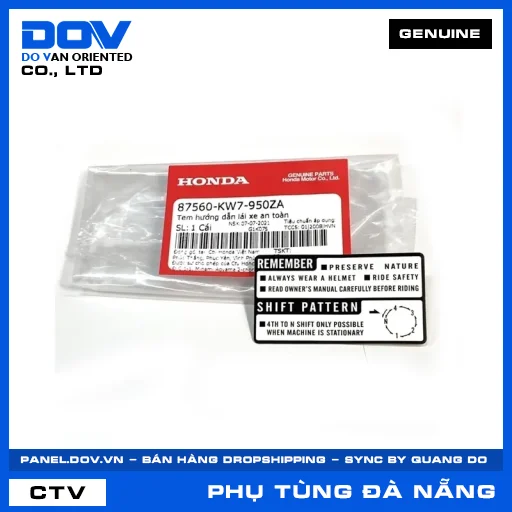 TEM HƯỚNG DẪN LÁI XE AN TOÀN — 87560KW7950ZA