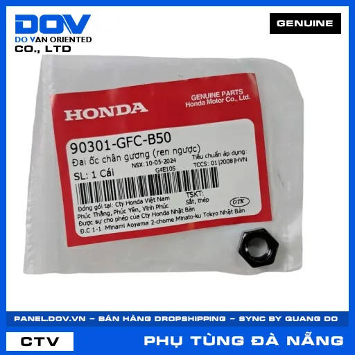 ĐAI ỐC CHÂN GƯƠNG (REN NGƯỢC) (kiếng) LEAD 110, SH MODE, VISION 110 — 90301GFCB50
