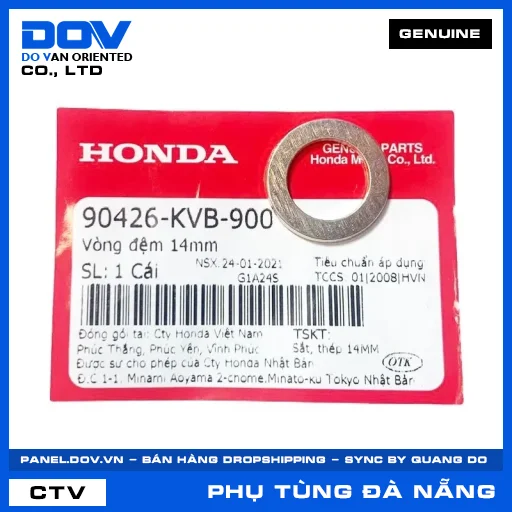 VÒNG ĐỆM 14MM AIR BLADE 110, AIR BLADE 125, CLICK 110 — 90426KVB900