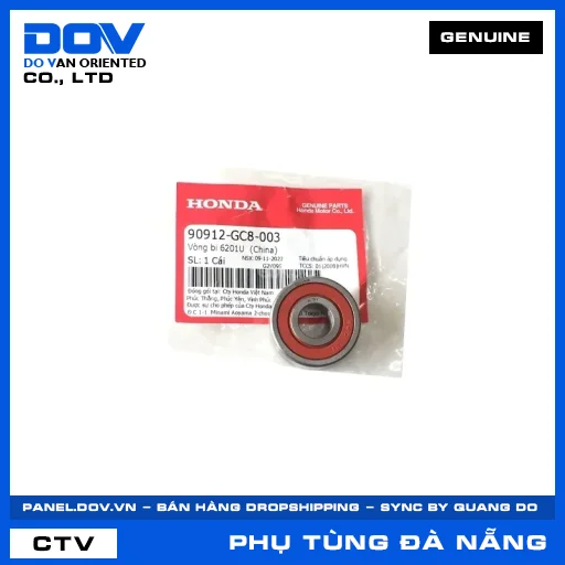 VÒNG BI 6201 (1 MẶT CHẮN BỤI) LEAD 110, LEAD 125, SH 125/150 — 90912GC8003