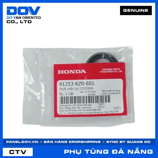 PHỚT CHẮN BỤI 25X35X6 AIR BLADE 125, AIR BLADE 125/150, SH 125/150, SH 125/160 — 91253KZR601