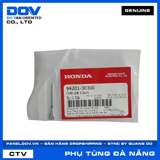 CHỐT CHẺ 3.0X30 BLADE 110, CB350 H'NESS, DREAM 110, FUTURE 125 — 9420130300