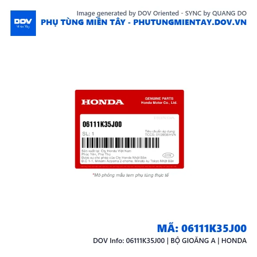 06111K35J00 | BỘ GIOĂNG A | HONDA  — 06111K35J00