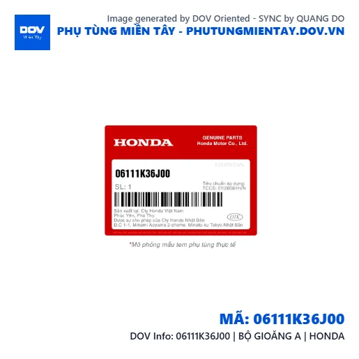 06111K36J00 | BỘ GIOĂNG A | HONDA  — 06111K36J00