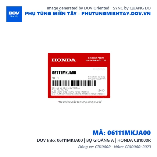 06111MKJA00 | BỘ GIOĂNG A | HONDA CB1000R — 06111MKJA00