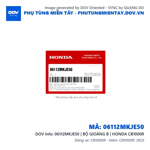 06112MKJE50 | BỘ GIOĂNG B | HONDA CB1000R — 06112MKJE50