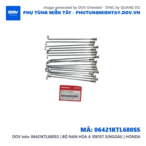 06421KTL680SS | BỘ NAN HOA A 10X157.5(NGOÀI) | HONDA — 06421KTL680SS