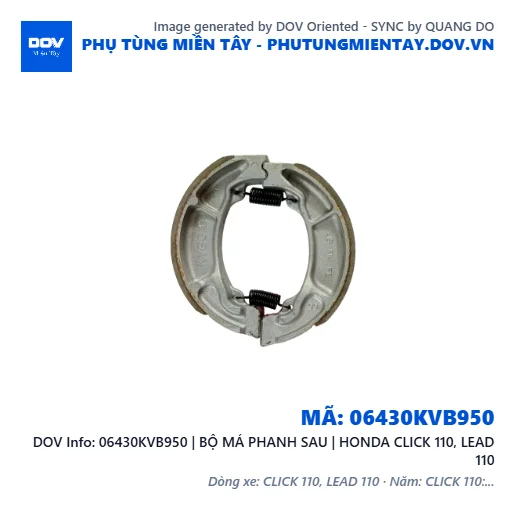 06430KVB950 | BỘ MÁ PHANH SAU | HONDA CLICK 110, LEAD 110 — 06430KVB950
