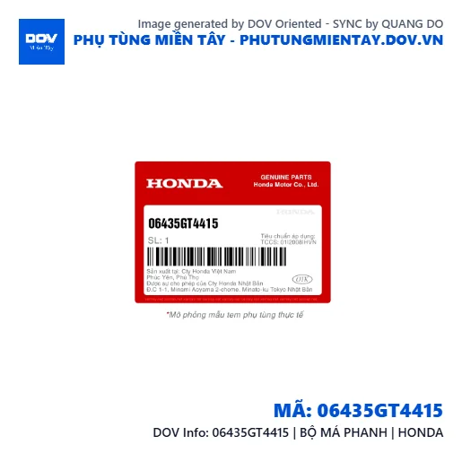 06435GT4415 | BỘ MÁ PHANH | HONDA  — 06435GT4415