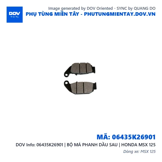 06435K26901 | BỘ MÁ PHANH DẦU SAU | HONDA MSX 125 — 06435K26901