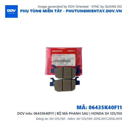 06435K40F11 | BỘ MÁ PHANH SAU | HONDA SH 125/150 — 06435K40F11