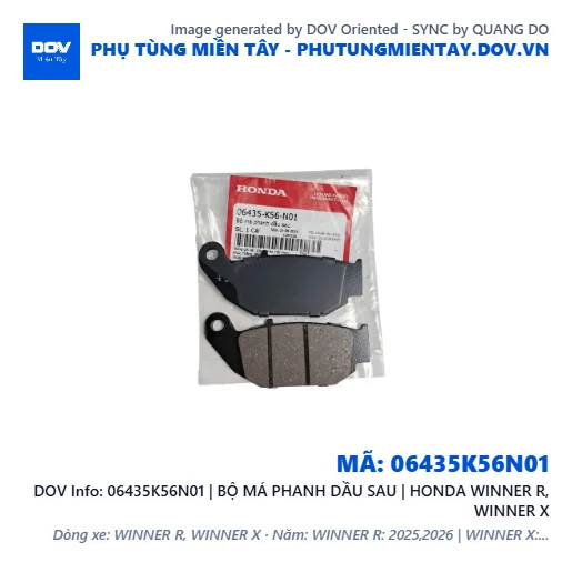 06435K56N01 | BỘ MÁ PHANH DẦU SAU | HONDA WINNER R, WINNER X — 06435K56N01