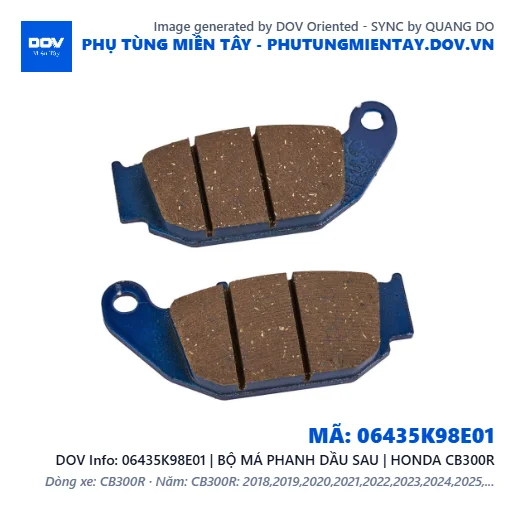06435K98E01 | BỘ MÁ PHANH DẦU SAU | HONDA CB300R — 06435K98E01