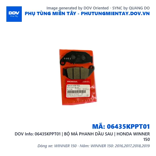06435KPPT01 | BỘ MÁ PHANH DẦU SAU | HONDA WINNER 150 — 06435KPPT01