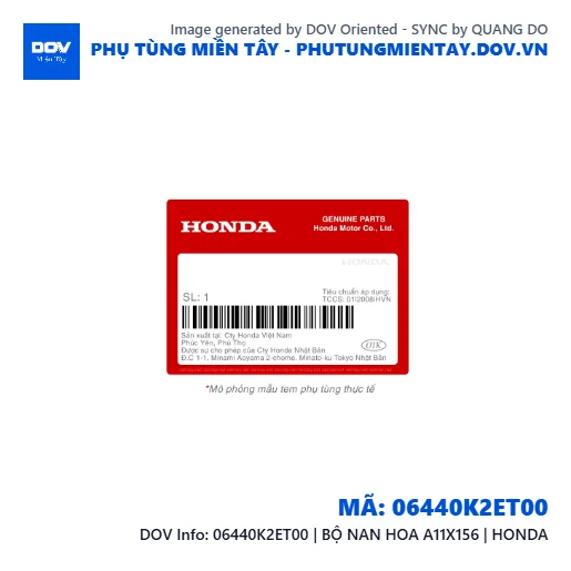 06440K2ET00 | BỘ NAN HOA A11X156 | HONDA  — 06440K2ET00