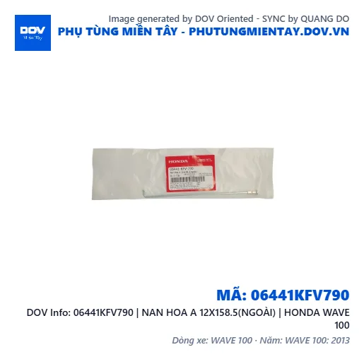 06441KFV790 | NAN HOA A 12X158.5(NGOÀI) | HONDA WAVE 100 — 06441KFV790