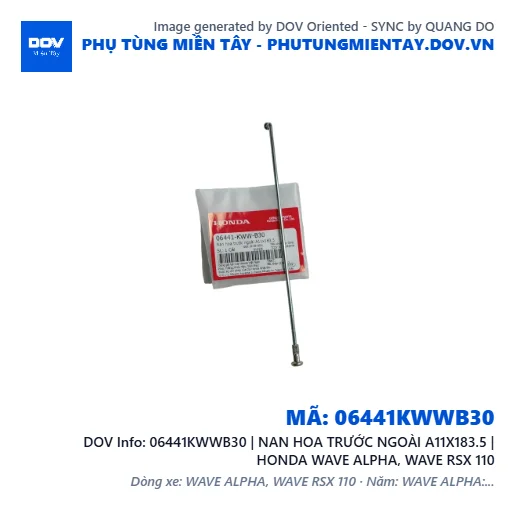 06441KWWB30 | NAN HOA TRƯỚC NGOÀI A11X183.5 | HONDA WAVE ALPHA, WAVE RSX 110 — 06441KWWB30