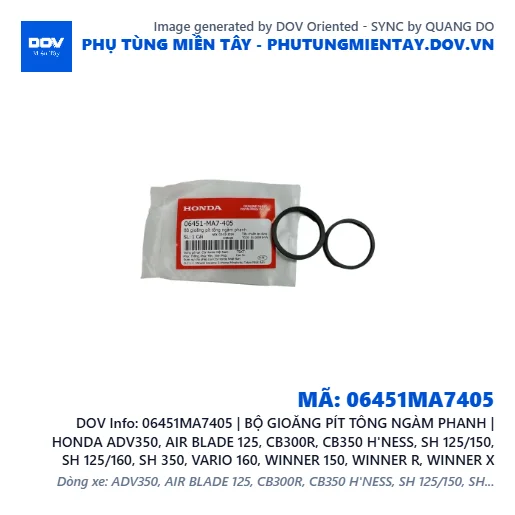 06451MA7405 | BỘ GIOĂNG PÍT TÔNG NGÀM PHANH | HONDA ADV350, AIR BLADE 125, CB300R, CB350 H'NESS, SH 125/150, SH 125/160, SH 350, VARIO 160, WINNER 150, WINNER R, WINNER X — 06451MA7405