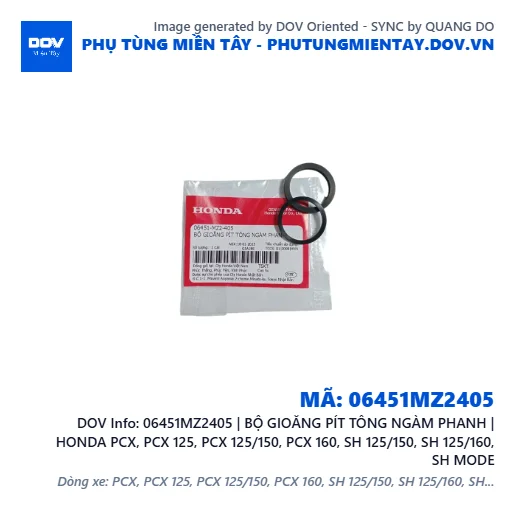06451MZ2405 | BỘ GIOĂNG PÍT TÔNG NGÀM PHANH | HONDA PCX, PCX 125, PCX 125/150, PCX 160, SH 125/150, SH 125/160, SH MODE — 06451MZ2405