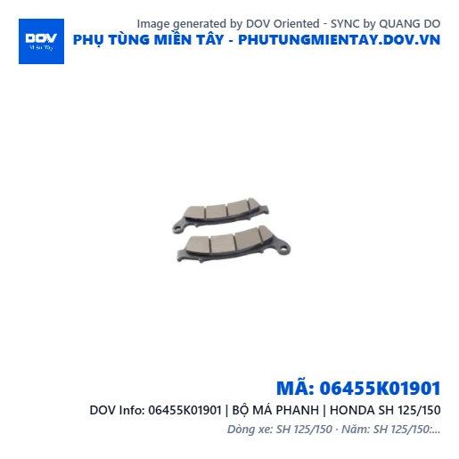 06455K01901 | BỘ MÁ PHANH | HONDA SH 125/150 — 06455K01901