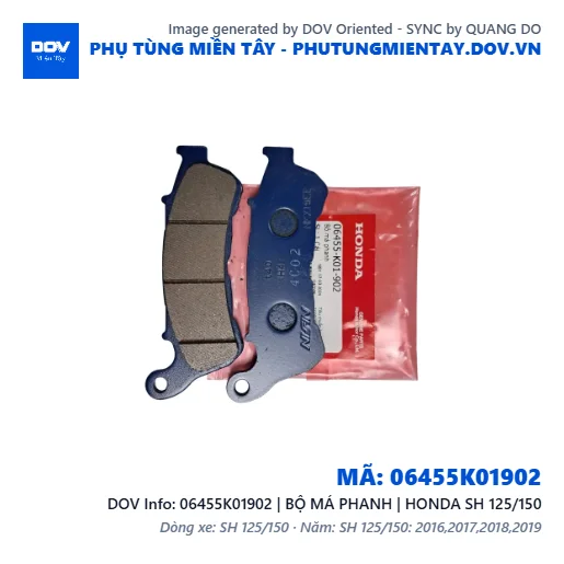 06455K01902 | BỘ MÁ PHANH | HONDA SH 125/150 — 06455K01902