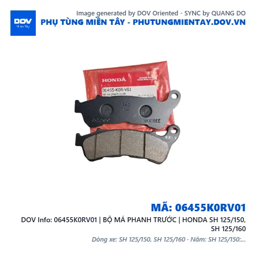 06455K0RV01 | BỘ MÁ PHANH TRƯỚC | HONDA SH 125/150, SH 125/160 — 06455K0RV01