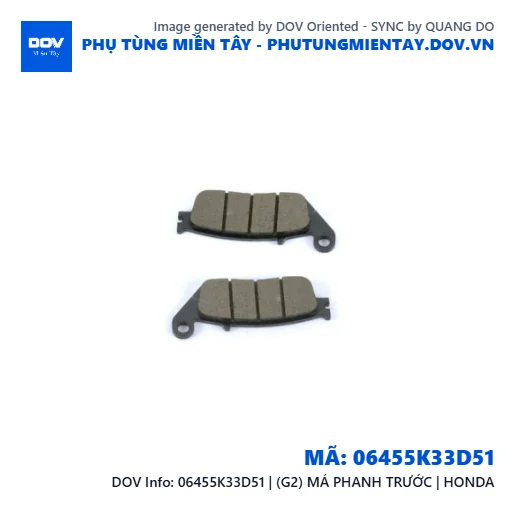 06455K33D51 | (G2) MÁ PHANH TRƯỚC | HONDA  — 06455K33D51