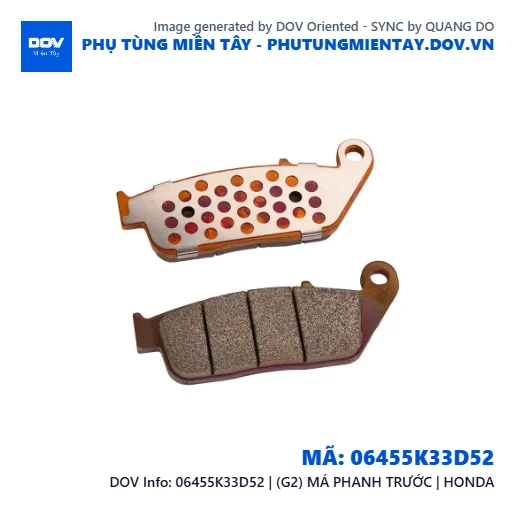 06455K33D52 | (G2) MÁ PHANH TRƯỚC | HONDA  — 06455K33D52