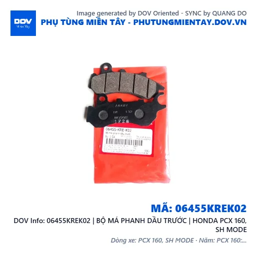 06455KREK02 | BỘ MÁ PHANH DẦU TRƯỚC | HONDA PCX 160, SH MODE — 06455KREK02
