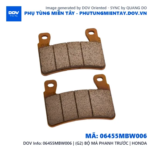 06455MBW006 | (G2) BỘ MÁ PHANH TRƯỚC | HONDA  — 06455MBW006
