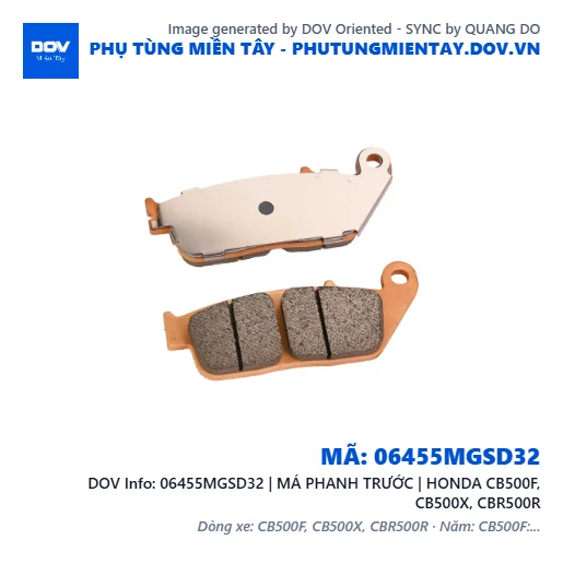 06455MGSD32 | MÁ PHANH TRƯỚC | HONDA CB500F, CB500X, CBR500R — 06455MGSD32