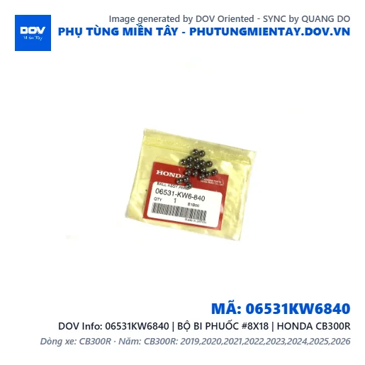 06531KW6840 | BỘ BI PHUỐC #8X18 | HONDA CB300R — 06531KW6840
