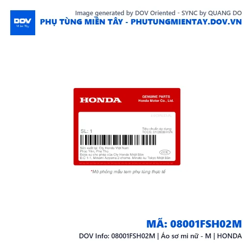 08001FSH02M | Áo sơ mi nữ - M | HONDA  — 08001FSH02M