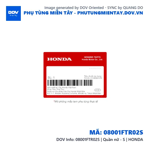 08001FTR02S | Quần nữ - S | HONDA  — 08001FTR02S