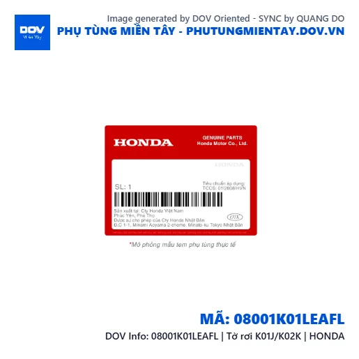 08001K01LEAFL | Tờ rơi K01J/K02K | HONDA  — 08001K01LEAFL