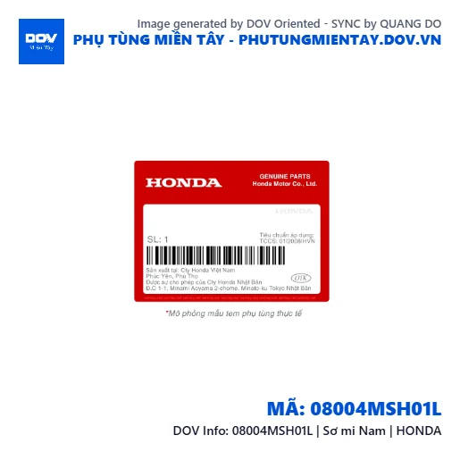 08004MSH01L | Sơ mi Nam | HONDA  — 08004MSH01L