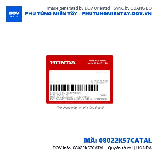 08022K57CATAL | Quyển tờ rơi | HONDA  — 08022K57CATAL