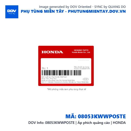 08053KWWPOSTE | Áp phích quảng cáo | HONDA  — 08053KWWPOSTE