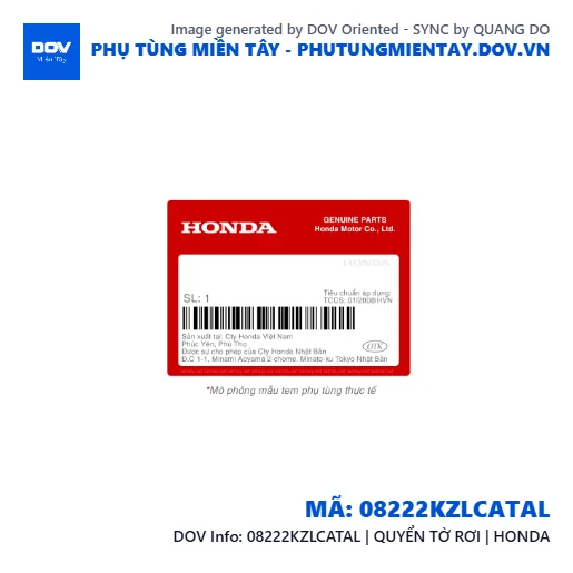 08222KZLCATAL | QUYỂN TỜ RƠI | HONDA  — 08222KZLCATAL