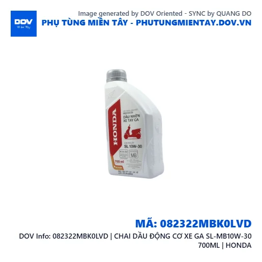 082322MBK0LVD | CHAI DẦU ĐỘNG CƠ XE GA SL-MB10W-30 700ML | HONDA  — 082322MBK0LVD