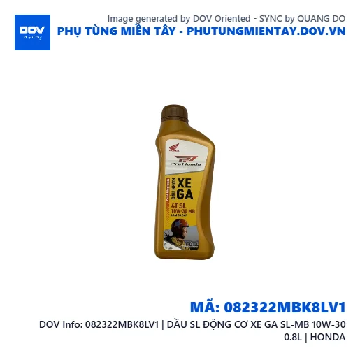 082322MBK8LV1 | DẦU SL ĐỘNG CƠ XE GA SL-MB 10W-30 0.8L | HONDA  — 082322MBK8LV1