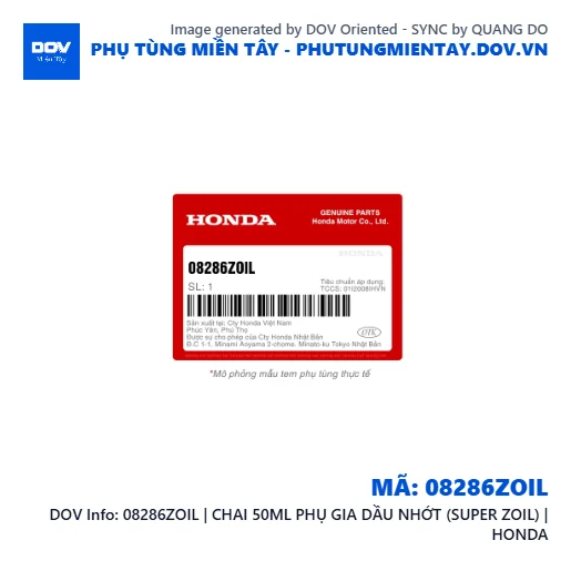08286ZOIL | CHAI 50ML PHỤ GIA DẦU NHỚT (SUPER ZOIL) | HONDA — 08286ZOIL